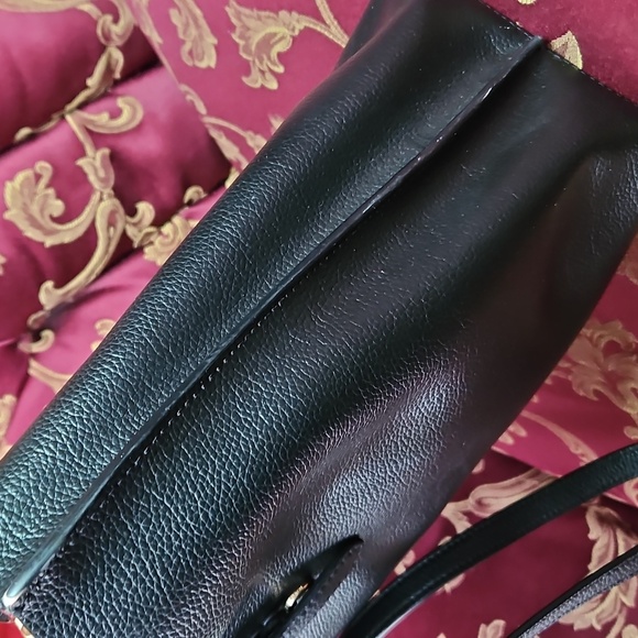 Coach Mollie Black Leather Tote with Red Interior - Picture 3 of 16